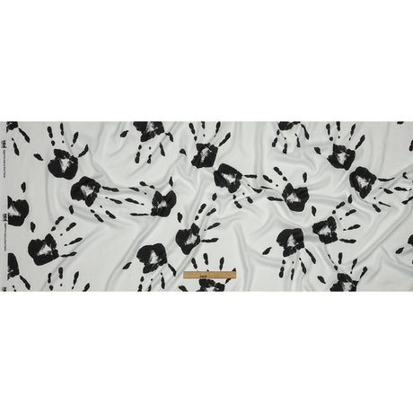 Rayon Batiste - Black and White Handprints - Bakersfield Print - Mood Exclusive Abandoned Collection