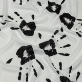 Rayon Batiste - Black and White Handprints - Bakersfield Print - Mood Exclusive Abandoned Collection