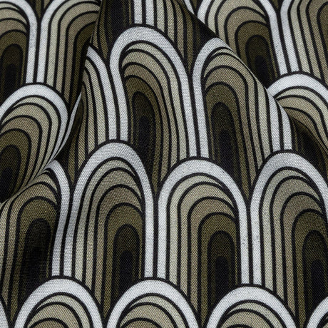 Rayon Batiste - Green Archways - Silver Run Print - Mood Exclusive Abandoned Collection