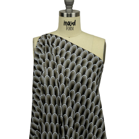 Rayon Batiste - Green Archways - Silver Run Print - Mood Exclusive Abandoned Collection