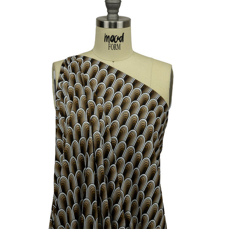 Rayon Batiste - Beige Archways - Silver Run Print - Mood Exclusive Abandoned Collection