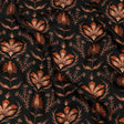 Rayon Challis - Black and Orange Floral - Watching the Fire Print - Mood Exclusive Rockland Collection