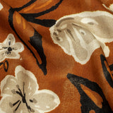 Rayon Challis - Burnt Orange Painterly Floral - Orange Wildflower Walk Print - Mood Exclusive Rockland Collection