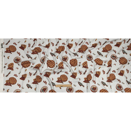 Rayon Challis - White Cherry Pies - Baked Fresh Print - Mood Exclusive Rockland Collection