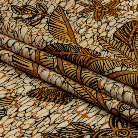 Rayon Challis - Orange and White Palm Trees - Sunny Summers Print - Mood Exclusive Rockland Collection