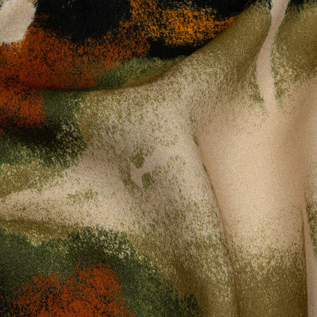 Rayon Challis - Black and Beige Abstract - From the Earth Print - Mood Exclusive Rockland Collection
