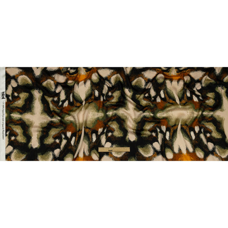 Rayon Challis - Black and Beige Abstract - From the Earth Print - Mood Exclusive Rockland Collection