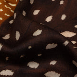 Rayon Challis - Brown and Orange Decorated Diagonal Stripes - Wind in Your Wings Print - Mood Exclusive Rockland Collection