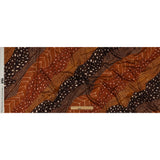 Rayon Challis - Brown and Orange Decorated Diagonal Stripes - Wind in Your Wings Print - Mood Exclusive Rockland Collection