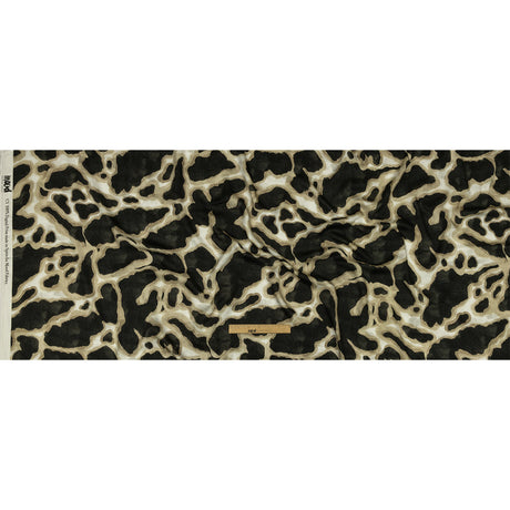 Rayon Challis - Black and Beige Abstract Spots - Fragments of Memory Print - Mood Exclusive Rockland Collection