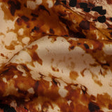 Rayon Challis - Beige and Orange Abstract - Summit Sketches Print - Mood Exclusive Rockland Collection