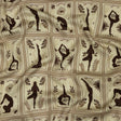 Rayon Challis - Beige and Brown Yoga Cards - Finding Balance Print - Mood Exclusive Rockland Collection