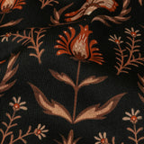 Stretch Cotton Sateen - Black and Orange Floral - Watching the Fire Print - Mood Exclusive Rockland Collection