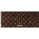 Stretch Cotton Sateen - Black and Orange Floral - Watching the Fire Print - Mood Exclusive Rockland Collection