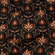 Stretch Cotton Sateen - Black and Orange Floral - Watching the Fire Print - Mood Exclusive Rockland Collection