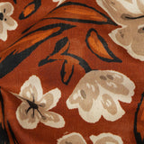 Stretch Cotton Sateen - Burnt Orange Painterly Floral - Orange Wildflower Walk Print - Mood Exclusive Rockland Collection