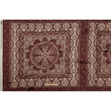 Stretch Cotton Sateen - Beige and Burgundy Paisley - Impressions in Time Print - Mood Exclusive Rockland Collection