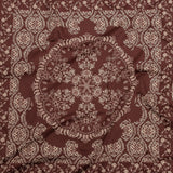 Stretch Cotton Sateen - Beige and Burgundy Paisley - Impressions in Time Print - Mood Exclusive Rockland Collection