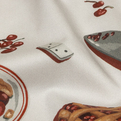 Stretch Cotton Sateen - White Cherry Pies - Baked Fresh Print - Mood Exclusive Rockland Collection