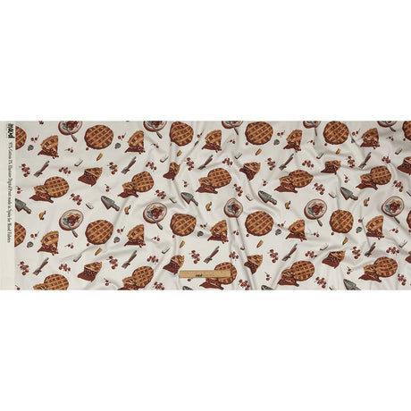 Stretch Cotton Sateen - White Cherry Pies - Baked Fresh Print - Mood Exclusive Rockland Collection