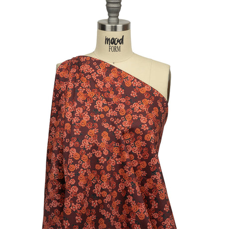 Stretch Cotton Sateen - Red Floral - Rose Garden Romance Print - Mood Exclusive Rockland Collection