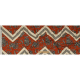Stretch Cotton Sateen - White and Orange Paisley and Chevron - Well Travelled Trails Print - Mood Exclusive Rockland Collection
