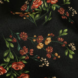 Stretch Cotton Sateen - Black and Pink Floral - Mason Jar Bouquet Print - Mood Exclusive Rockland Collection