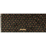 Stretch Cotton Sateen - Black and Pink Floral - Mason Jar Bouquet Print - Mood Exclusive Rockland Collection