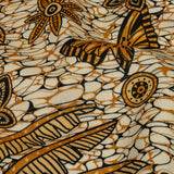 Stretch Cotton Sateen - Orange and White Palm Trees - Sunny Summers Print - Mood Exclusive Rockland Collection