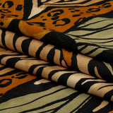 Stretch Cotton Sateen - Beige and Black Wings and Tiger Stripes - Wild Wonders Print - Mood Exclusive Rockland Collection