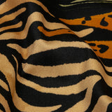 Stretch Cotton Sateen - Beige and Black Wings and Tiger Stripes - Wild Wonders Print - Mood Exclusive Rockland Collection