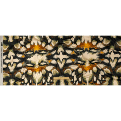 Stretch Cotton Sateen - Black and Beige Abstract - From the Earth Print - Mood Exclusive Rockland Collection