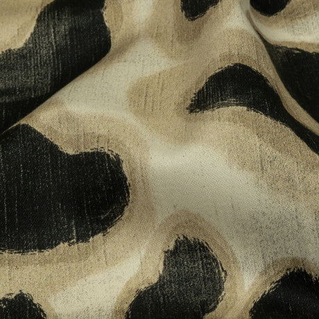 Stretch Cotton Sateen - Black and Beige Abstract Spots - Fragments of Memory Print - Mood Exclusive Rockland Collection