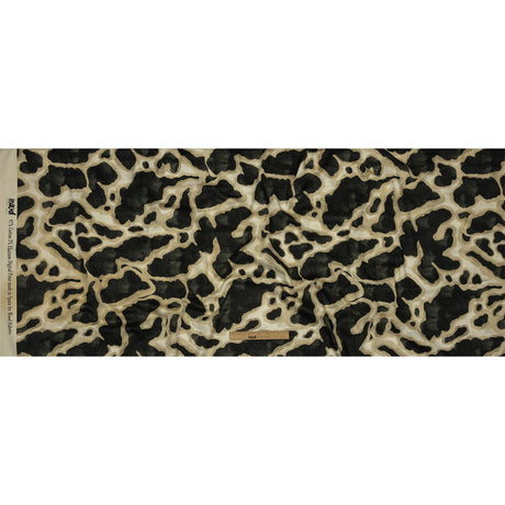 Stretch Cotton Sateen - Black and Beige Abstract Spots - Fragments of Memory Print - Mood Exclusive Rockland Collection