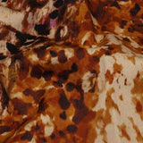 Stretch Cotton Sateen - Beige and Orange Abstract - Summit Sketches Print - Mood Exclusive Rockland Collection