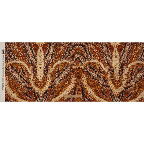 Stretch Cotton Sateen - Beige and Orange Abstract - Summit Sketches Print - Mood Exclusive Rockland Collection