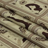 Stretch Cotton Sateen - Beige and Brown Yoga Cards - Finding Balance Print - Mood Exclusive Rockland Collection