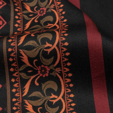 Stretch Cotton Sateen - Black and Red Paisley - Kaleidoscope Dreams Print - Mood Exclusive Rockland Collection