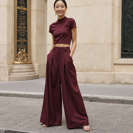 Stretch Cotton Sateen - Burgundy - Mood Exclusive Carlos Collection