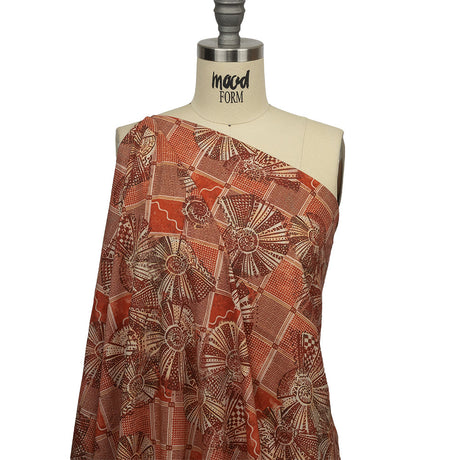 Cotton Voile - Red and White Shells on Plaid - Weekend Wandering Print - Mood Exclusive Rockland Collection