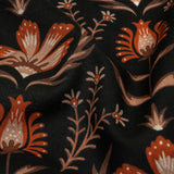 Cotton Voile - Black and Orange Floral - Watching the Fire Print - Mood Exclusive Rockland Collection
