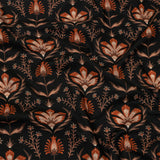 Cotton Voile - Black and Orange Floral - Watching the Fire Print - Mood Exclusive Rockland Collection