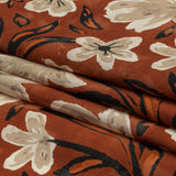 Cotton Voile - Burnt Orange Painterly Floral - Wildflower Walk Print - Mood Exclusive Rockland Collection