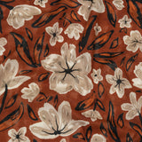 Cotton Voile - Burnt Orange Painterly Floral - Wildflower Walk Print - Mood Exclusive Rockland Collection