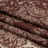 Cotton Voile Panel - Beige and Burgundy Paisley - Impressions in Time Print - Mood Exclusive Rockland Collection