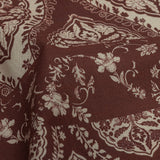 Cotton Voile Panel - Beige and Burgundy Paisley - Impressions in Time Print - Mood Exclusive Rockland Collection