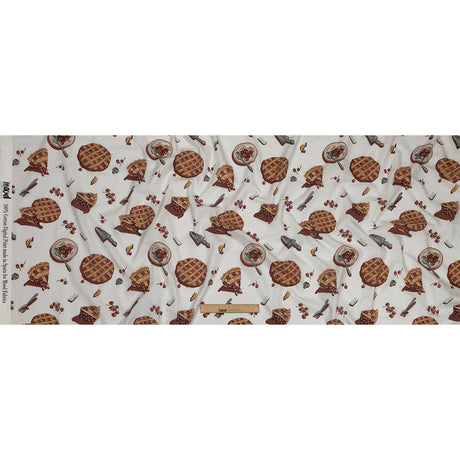 Cotton Voile - White Cherry Pies - Baked Fresh Print - Mood Exclusive Rockland Collection