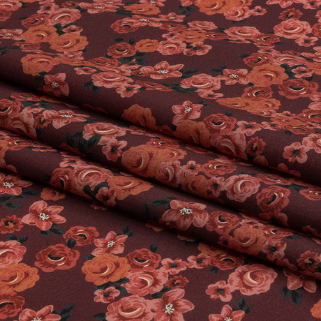 Cotton Voile - Red Floral - Rose Garden Romance Print - Mood Exclusive Rockland Collection