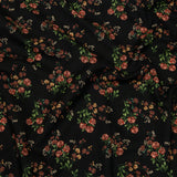 Cotton Voile - Black and Pink Floral - Mason Jar Bouquet Print - Mood Exclusive Rockland Collection