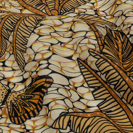 Cotton Voile - Orange and White Palm Trees - Sunny Summers Print - Mood Exclusive Rockland Collection